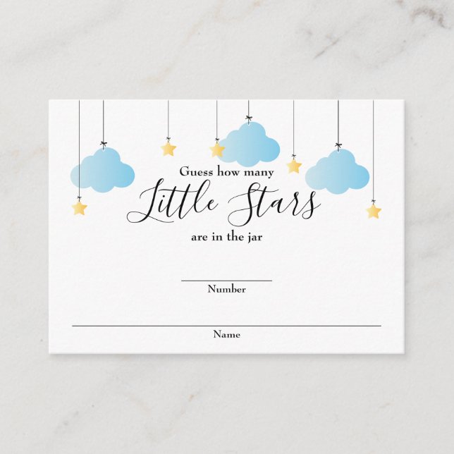 Tarjeta De Recepción Guess How Many Stars Baby Shower Game (Anverso)