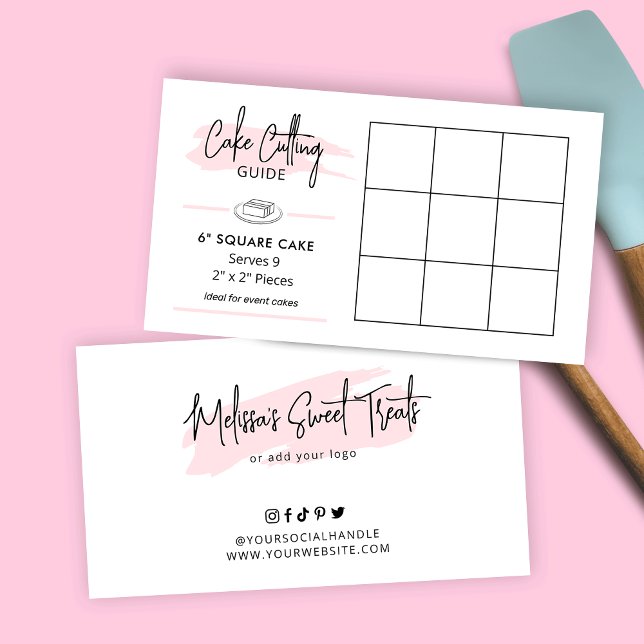 Tarjeta De Recepción Guía de servicio de tarta de Fiesta cuadrado de 6" (6 inch square cake cutting instructions)
