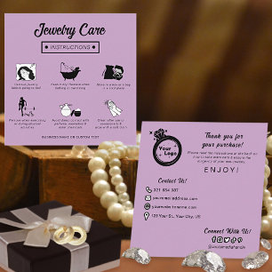 Tarjeta De Recepción Guía moderna de cuidado de joyas para pastel lilac