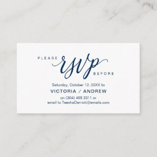 Tarjeta De Recepción Guión azul de la Marina Estética, Fiesta RSVP resp