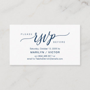 Tarjeta De Recepción Guión azul de la Marina Estética, Fiesta RSVP resp