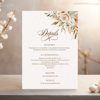 Tarjeta De Recepción Guión botánico de los Rosas rusos de otoño