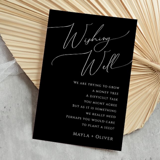 Tarjeta De Recepción Guión caprichoso Boda negro deseando lo mejor (Subido por el creador)