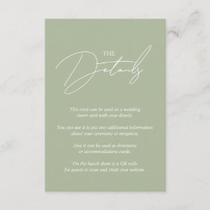 Tarjeta De Recepción Guión caprichoso caligrafía jaula verde boda QR