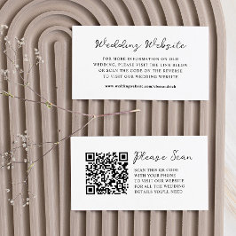 Tarjeta De Recepción Guión caprichoso | Código QR del sitio web Boda