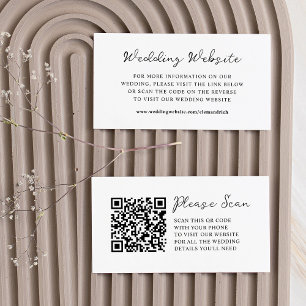 Tarjeta De Recepción Guión caprichoso   Código QR del sitio web Boda