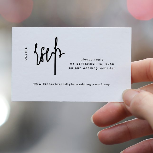 Tarjeta De Recepción Guión casual boda moderno rsvp online (Subido por el creador)