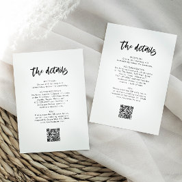 Tarjeta De Recepción Guión casual de moda | Detalles del boda