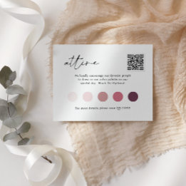 Tarjeta De Recepción Guión contemporáneo Boda de código QR ATTIRE