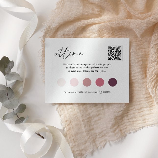 Tarjeta De Recepción Guión contemporáneo Boda de código QR ATTIRE (Subido por el creador)