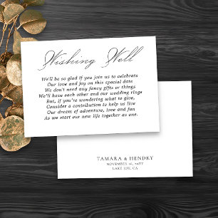 Tarjeta De Recepción Guion de caligrafía para pozo de deseos de boda Bl