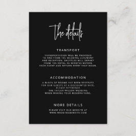 Tarjeta De Recepción Guión de Letra a Mano Moderna Detalles de Boda
