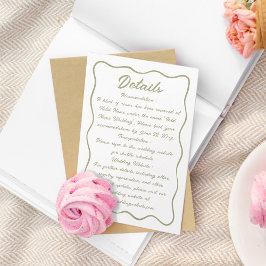 Tarjeta De Recepción Guión de marco ondulado Color de la luz blanca Ver