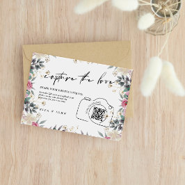 Tarjeta De Recepción Guión de Rosa Captura del código QR de amor