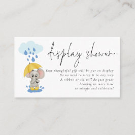 Tarjeta De Recepción Guión del paraguas del elefante Mostrar Baby Showe