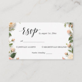 Tarjeta De Recepción Guión elegante con RSVP de aceptaciones y declinac