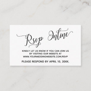 Tarjeta De Recepción Guión elegante en línea RSVP de bodas