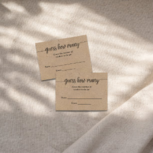 Tarjeta De Recepción Guión kraft ruso adivina cuántas cartas de juego