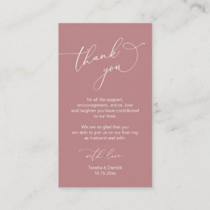 Tarjeta De Recepción Guión Minimalista moderno, Boda Gracias