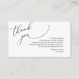 Tarjeta De Recepción Guión Minimalista moderno, Boda Gracias