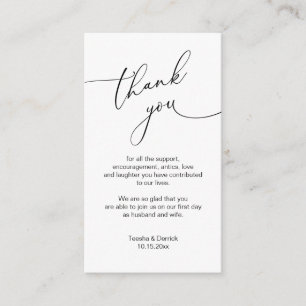 Tarjeta De Recepción Guión Minimalista moderno, Boda Gracias Enclo