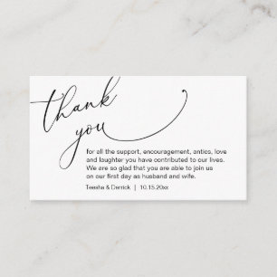 Tarjeta De Recepción Guión minimalista moderno, gracias de boda Enclo