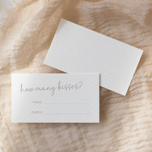 Tarjeta De Recepción Guión mínimo blanco y malla taza cuántos besos jue