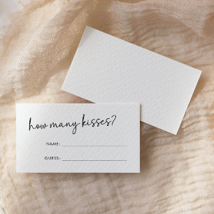 Tarjeta De Recepción Guión mínimo blanco y negro: cuántos besos juegan