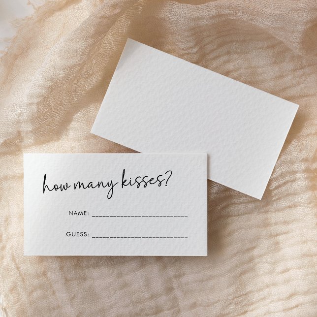 Tarjeta De Recepción Guión mínimo blanco y negro: cuántos besos juegan (Subido por el creador)