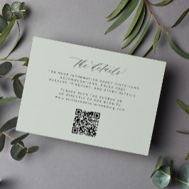 Tarjeta De Recepción Guión mínimo simple Detalles del boda del código Q