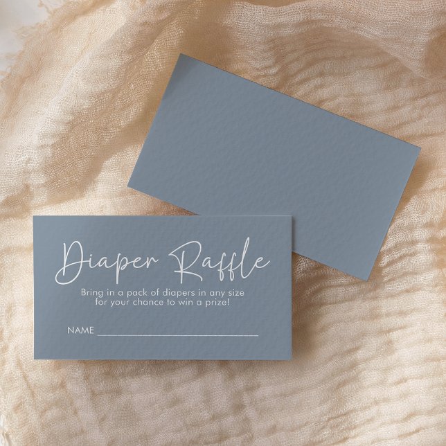 Tarjeta De Recepción Guión moderno Azul Oh Bebé Diaper Simple Raffle (Subido por el creador)