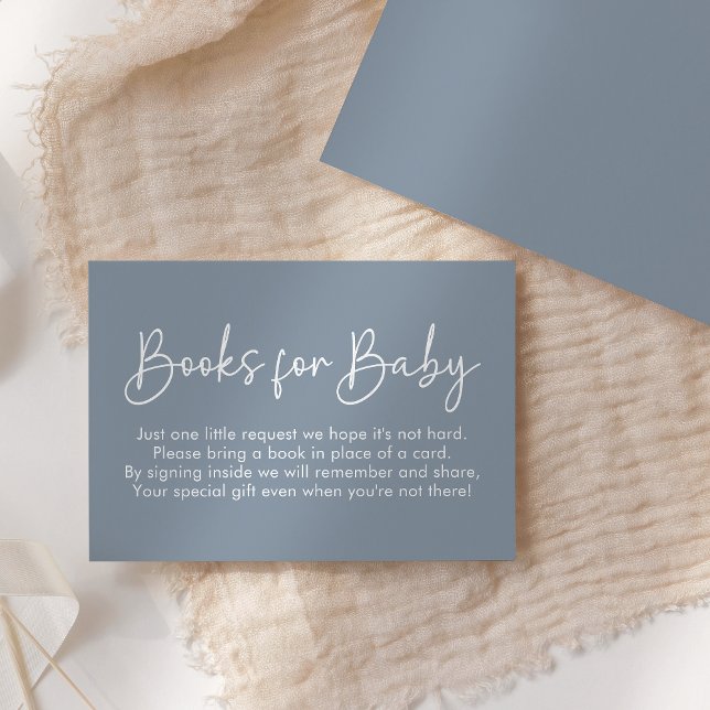 Tarjeta De Recepción Guión moderno Azul Oh Libros Simples Para Bebés (Subido por el creador)