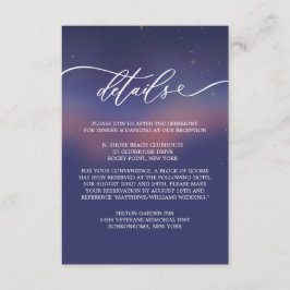 Tarjeta De Recepción Guión moderno caprichoso noche estrellada