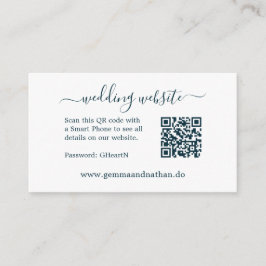 Tarjeta De Recepción Guión moderno Código QR Sitio web Verde azulado pa