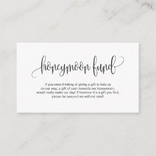 Tarjeta De Recepción Guión moderno, fuente negra, Boda de luna de miel