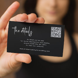 Tarjeta De Recepción Guión moderno QR CODE boda de detalles RSVP modern