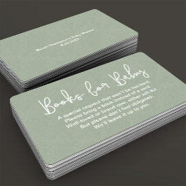 Tarjeta De Recepción Guión moderno Sage Green Bebé - Solicitud de un li