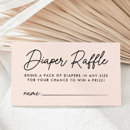 Tarjeta De Recepción Guión negrita Rubor Baby Shower Diaper Raffle