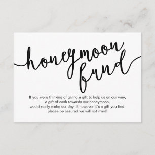 Tarjeta De Recepción Guión negro, Boda de luna de miel deseo