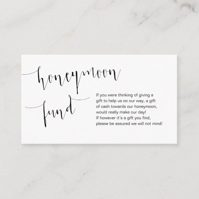 Tarjeta De Recepción Guión negro editable, Boda de luna de miel (Anverso)