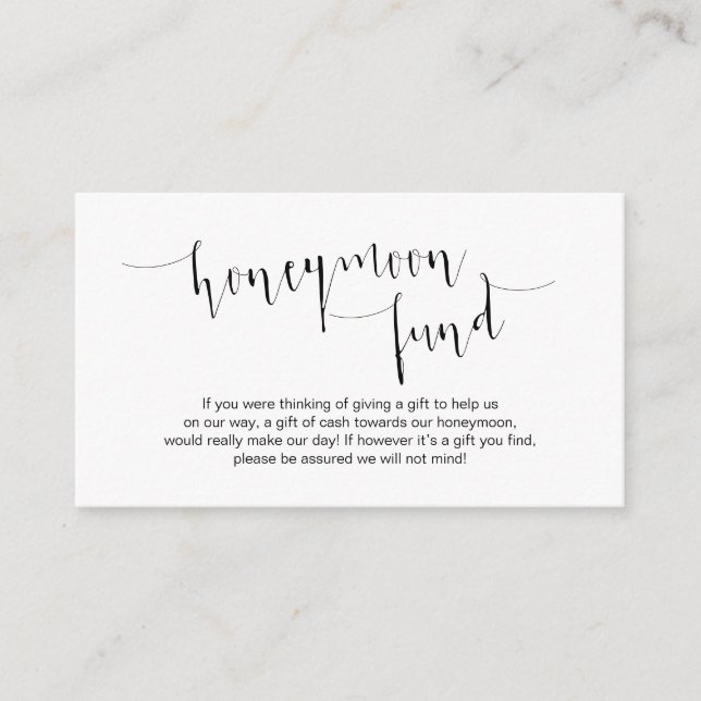 Tarjeta De Recepción Guión negro editable, Boda de luna de miel (Anverso)