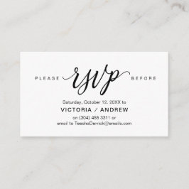 Tarjeta De Recepción Guión negro estético, Fiesta RSVP responde