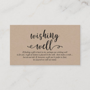 Tarjeta De Recepción Guión negro kraft rústico, Boda deseando lo mejor