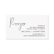 Guión negro Minimalista moderno, RSVP de boda
