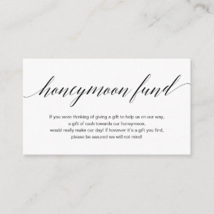 Tarjeta De Recepción Guión negro moderno, Boda de luna de miel
