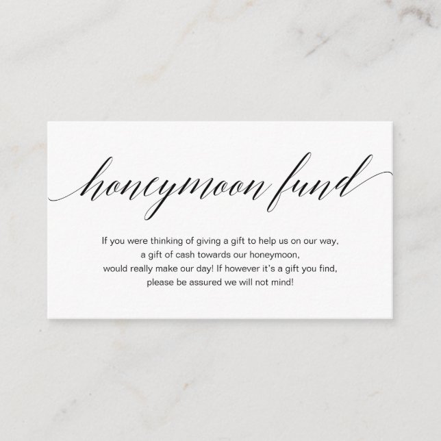 Tarjeta De Recepción Guión negro moderno, Boda de luna de miel (Anverso)