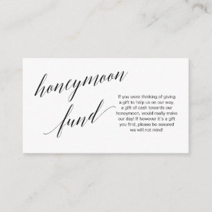 Tarjeta De Recepción Guión negro moderno, Boda de luna de miel