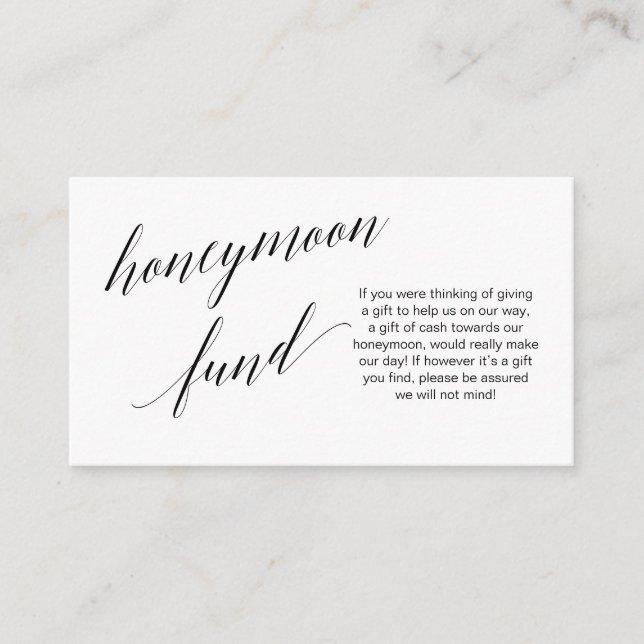 Tarjeta De Recepción Guión negro moderno, Boda de luna de miel (Anverso)
