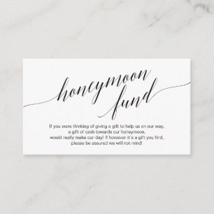 Tarjeta De Recepción Guión negro moderno, Boda de luna de miel