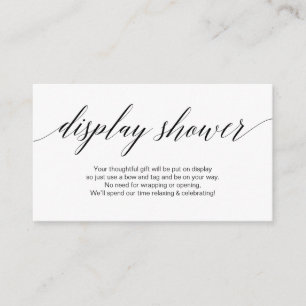 Tarjeta De Recepción Guión negro moderno, Display Shower